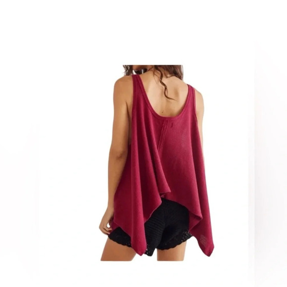 Free People Sing La La Handkerchief Tank Gone Gogi (burgundy) Size S - Picture 2 of 12